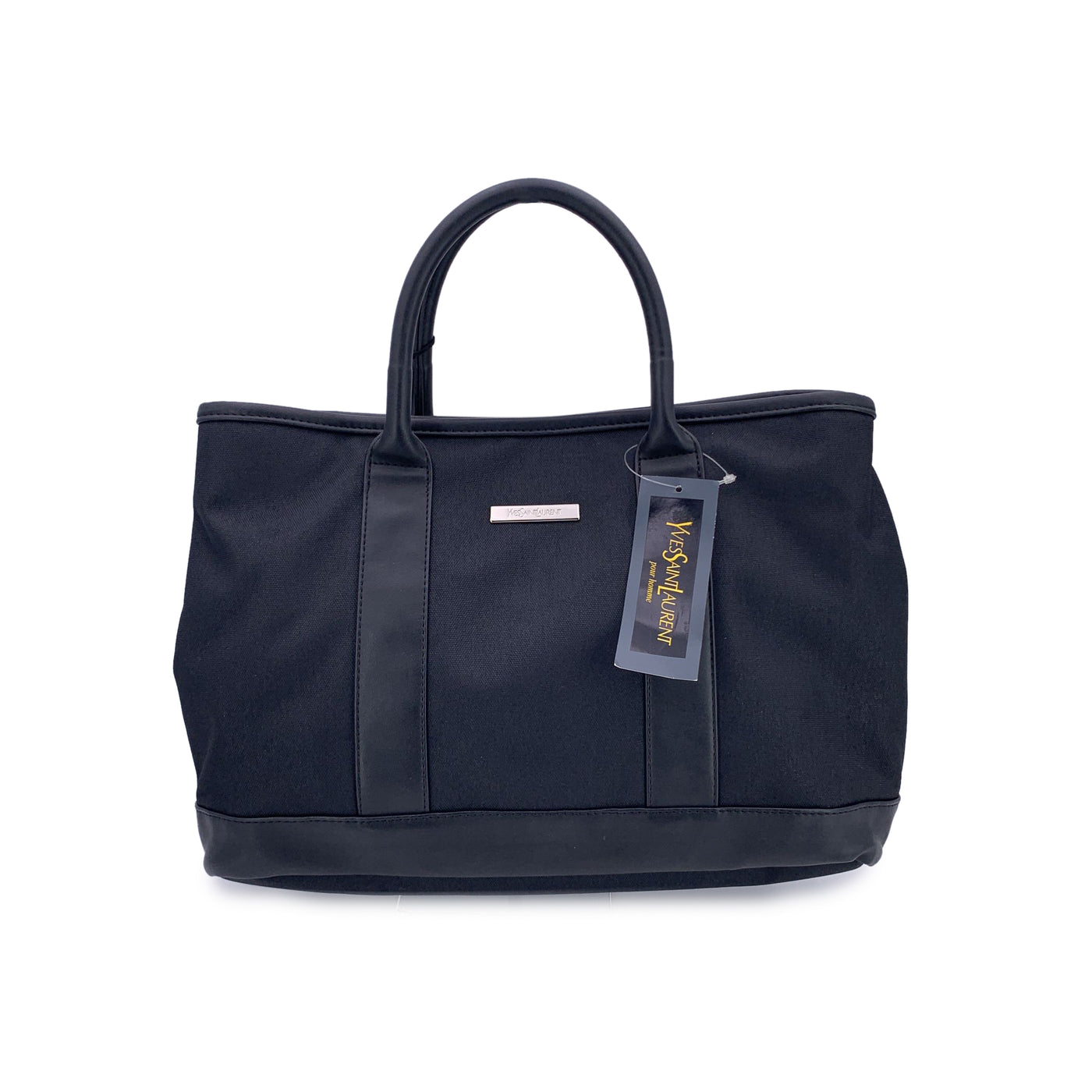 Yves Saint Laurent Pour Homme Vintage Black Nylon Tote Bag