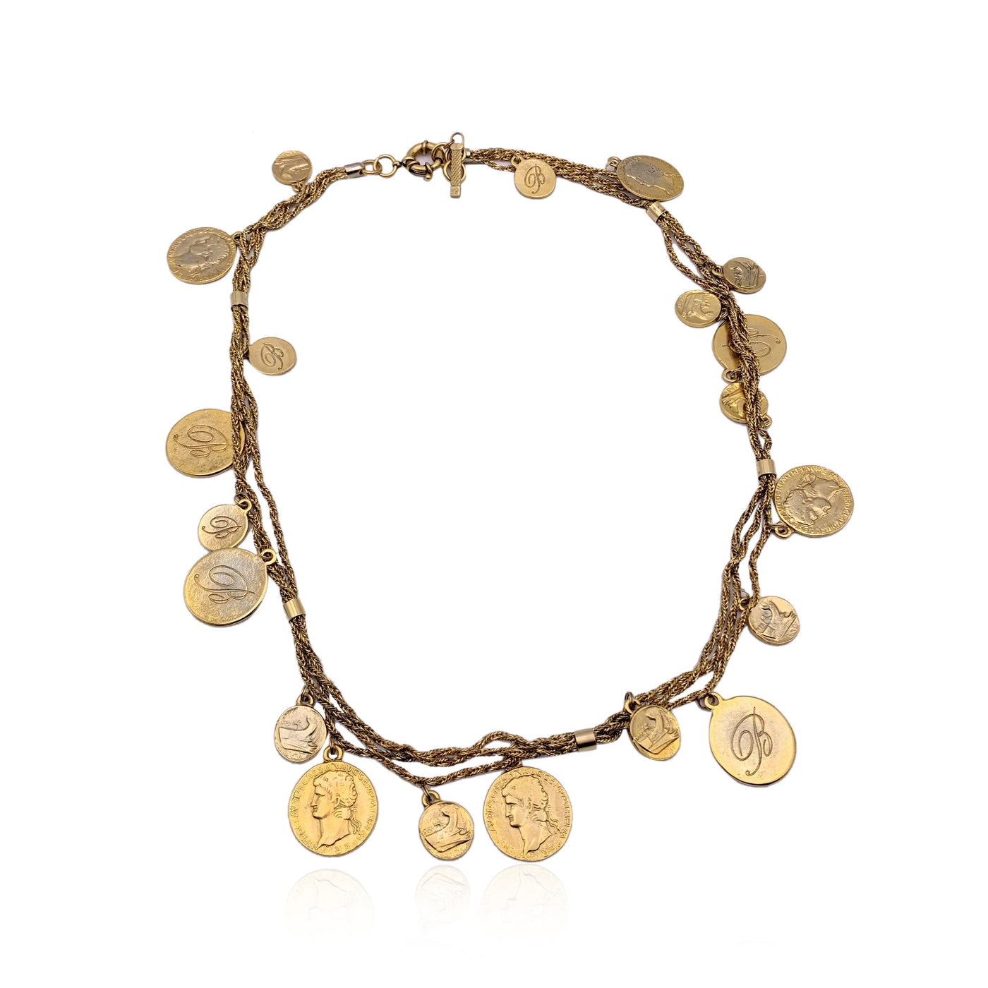 Blumarine Gold Metal Multi Coin Chain Belt or Necklace