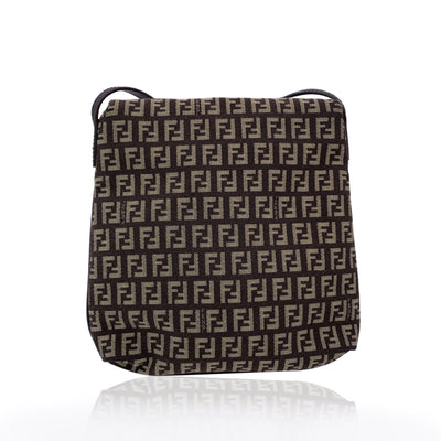 Fendi Brown Zucchino Monogram Canvas Messenger Bag