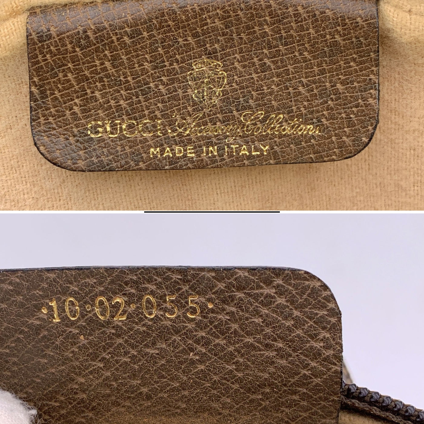 Gucci Vintage Brown Monogram Ophidia Web Zip Crossbody Bag