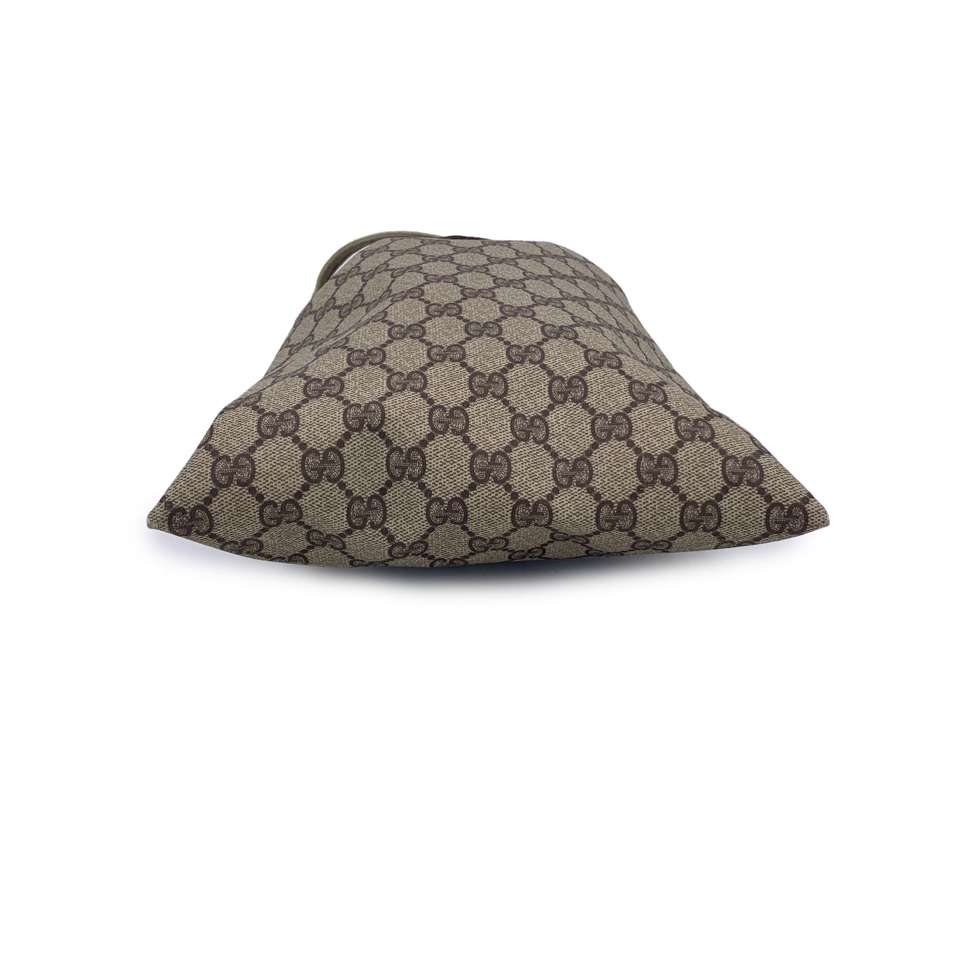 Gucci Vintage Beige Monogram Canvas Unisex Pouch Zip Case Bag