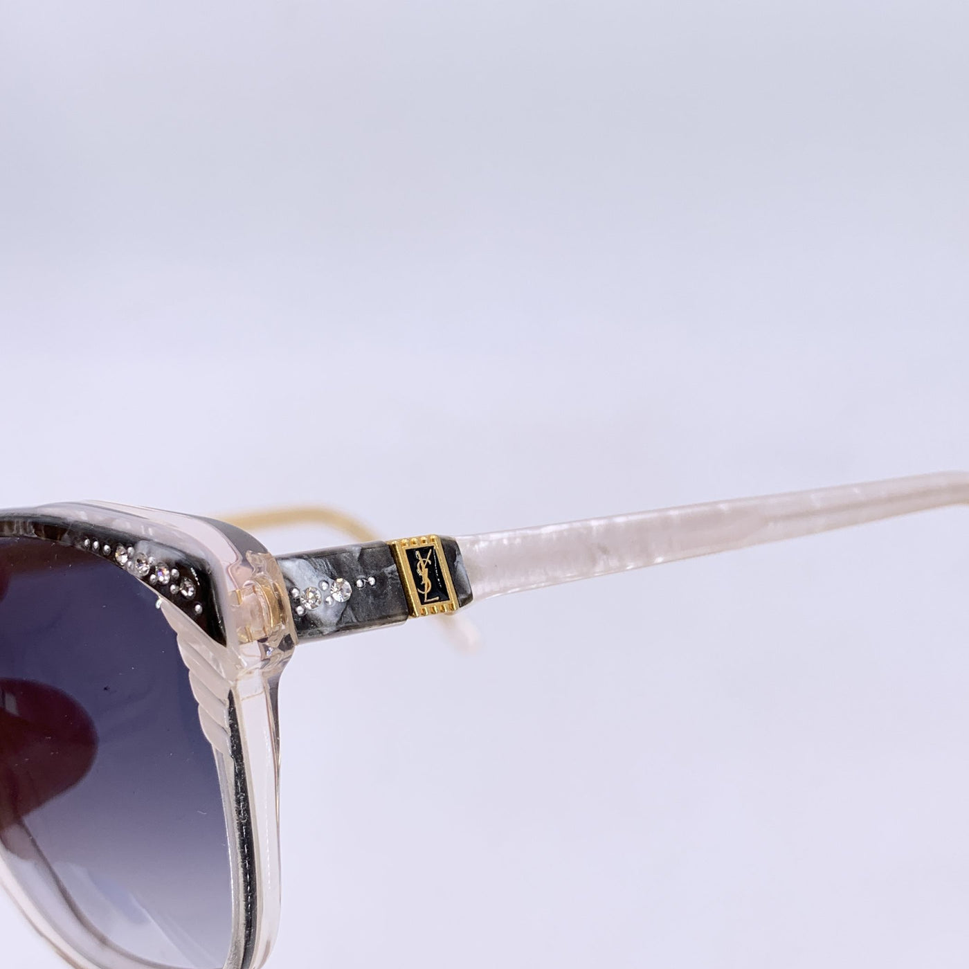 Yves Saint Laurent Vintage Grey White Sunglasses SOPHOCLE 56/14