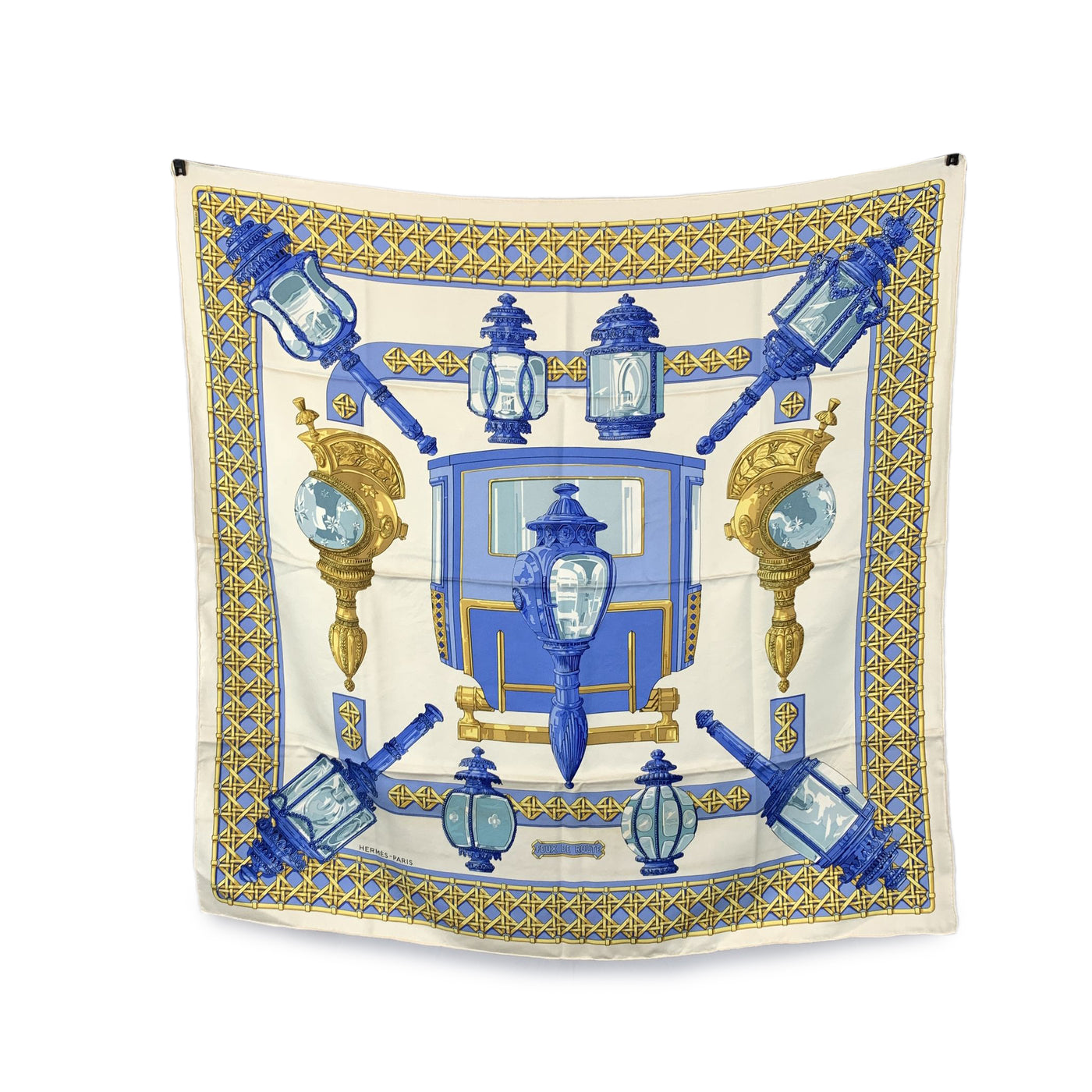 Hermes Paris Vintage Silk Scarf 1971 Feux de Route Caty Latham