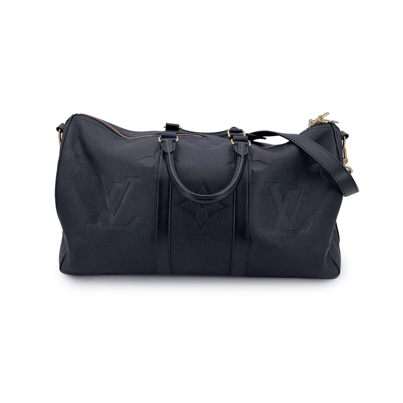 Louis Vuitton Black Monogram Empreinte Geant Keepall 45 M45532 Bandoulière
