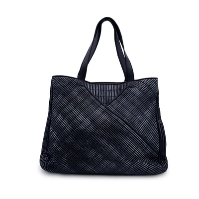 Hogan by Karl Lagerfeld Black Textured Leather Shoulder Bag Tote