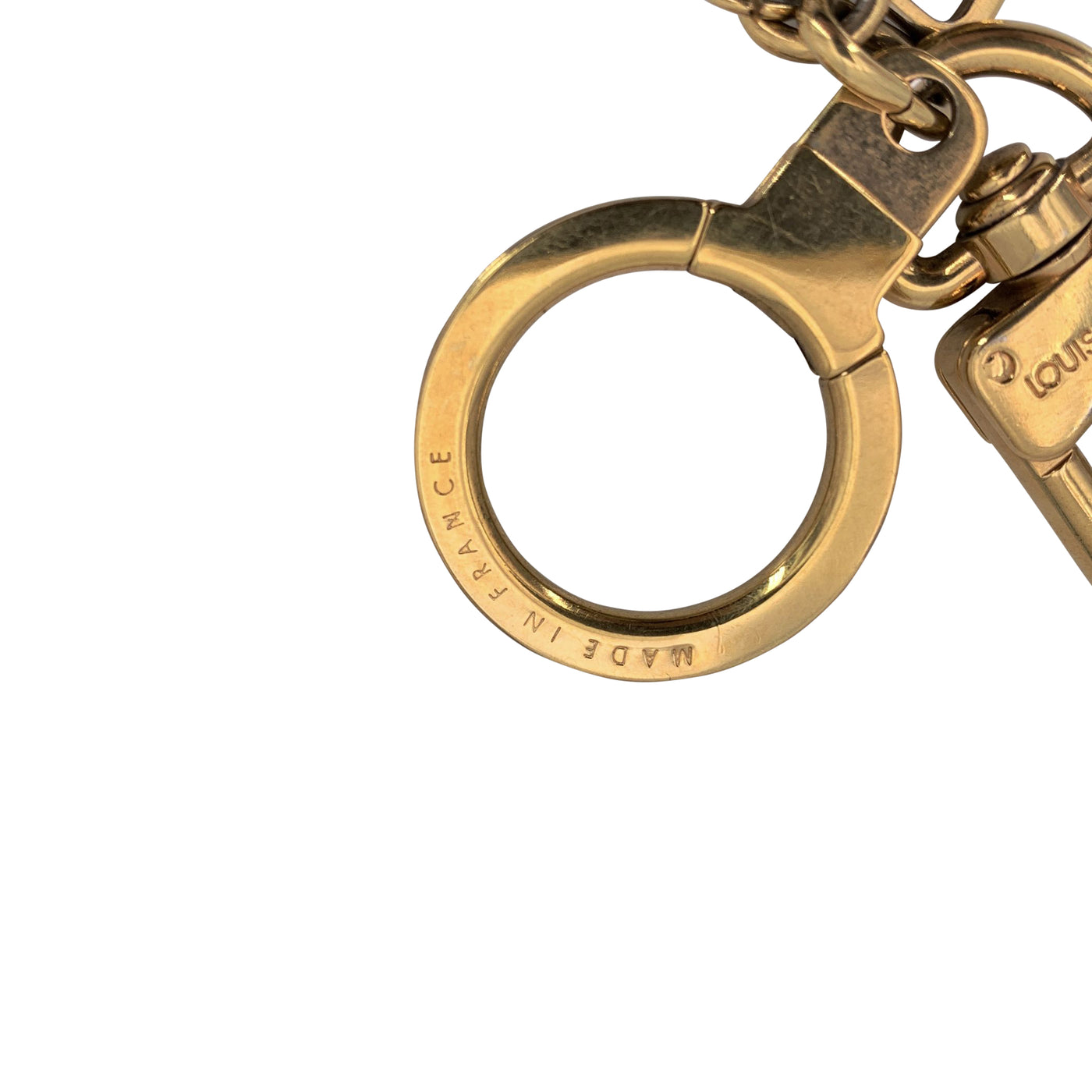 Louis Vuitton Gold Metal Portecle Pampille Keyring Chain Bag Charm