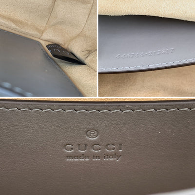 Gucci Grey Quilted Leather Mini GG Marmont Matelassè Crossbody Bag