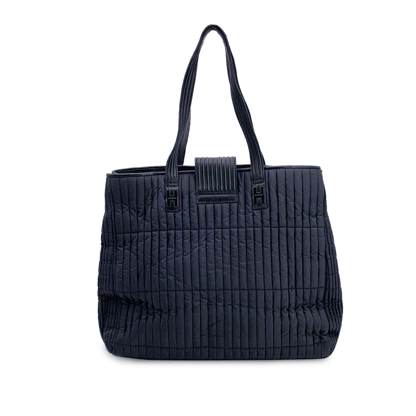 Hogan by Karl Lagerfeld Black Nylon Kushion Shoulder Bag Tote