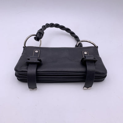 Givenchy Black Leather Shoulder Bag Braided Strap