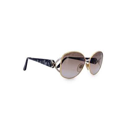 Valentino Vintage Gold Metal Sunglasses Mod. V350 56/14 130mm