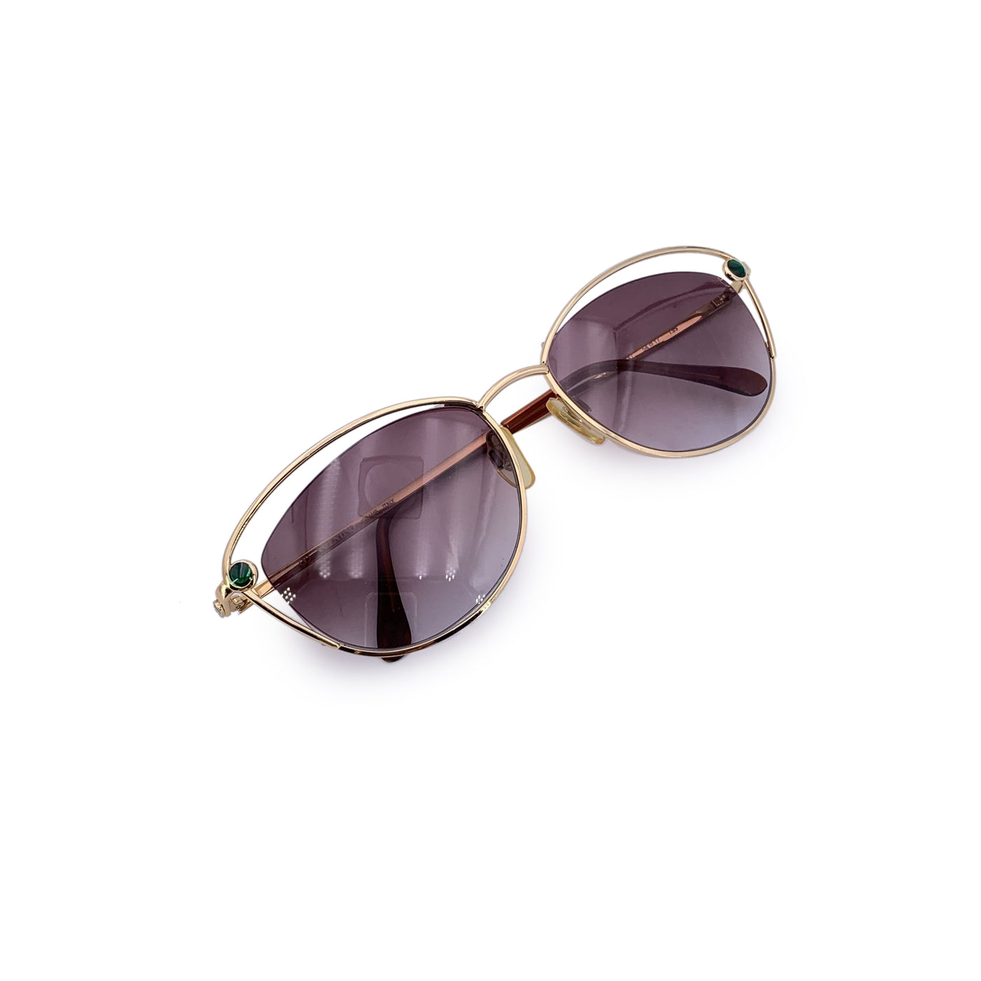 Valentino Vintage Gold Metal Green Sunglasses Mod. V390 54/17 135mm