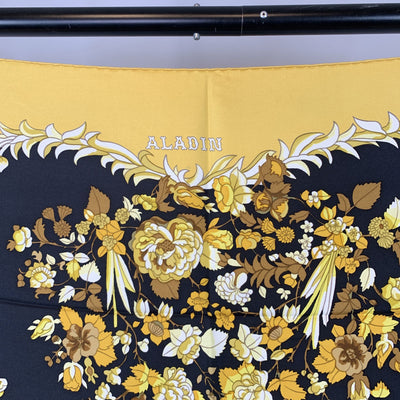 Hermes Vintage Yellow Silk Scarf Aladin 1972 Francoise Heron