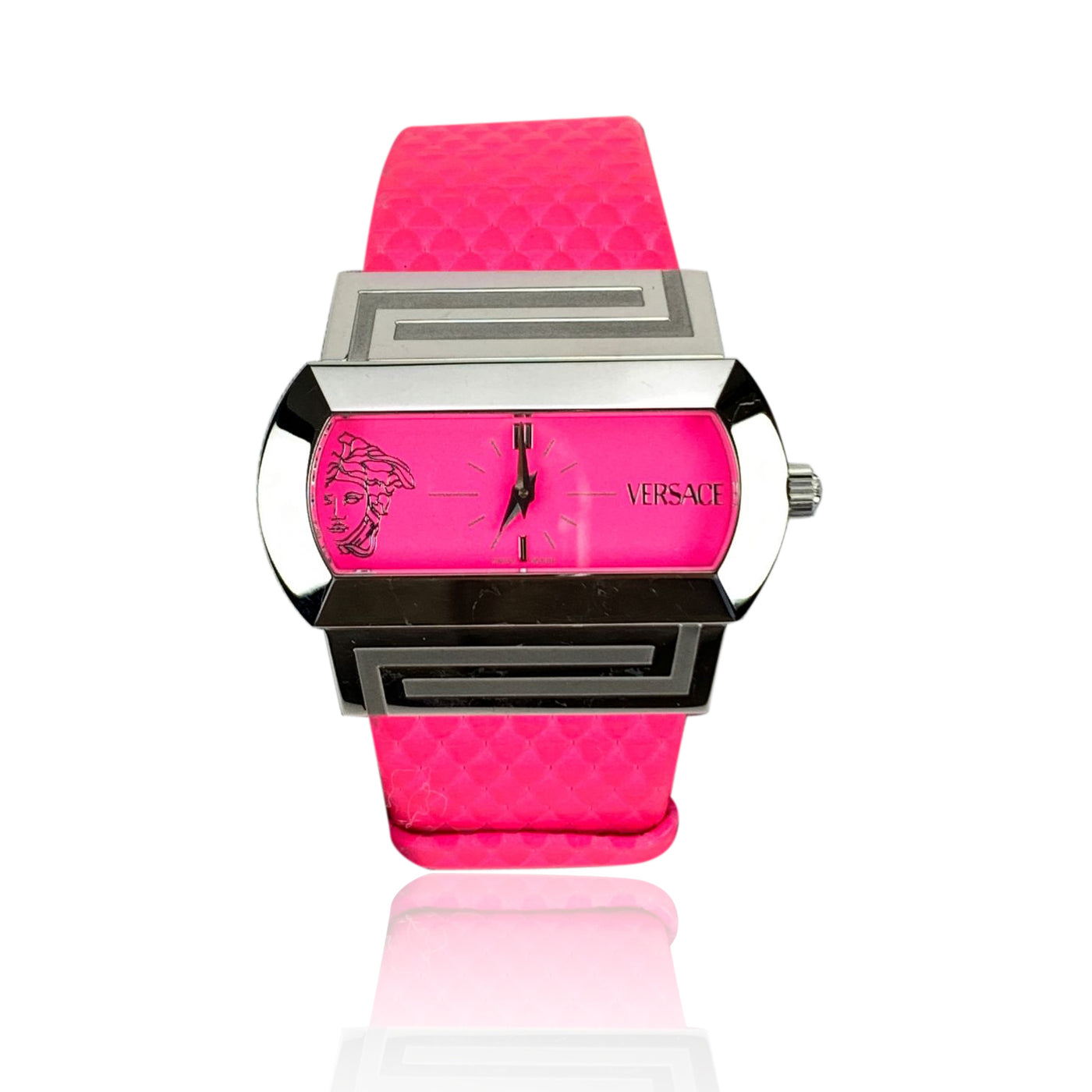 Versace Fluo Pink Fuchsia PSQ 99 Ladies Hippodrome Wrist Watch