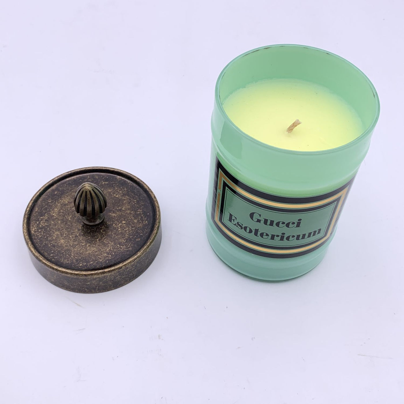 Gucci Esotericum Scented Candle Aqua Green Murano Glass Jar