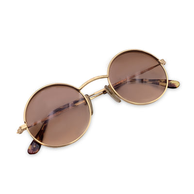 Kenzo Round Vintage Gold Unisex Sunglasses Oscar K 13 47/23 135 mm