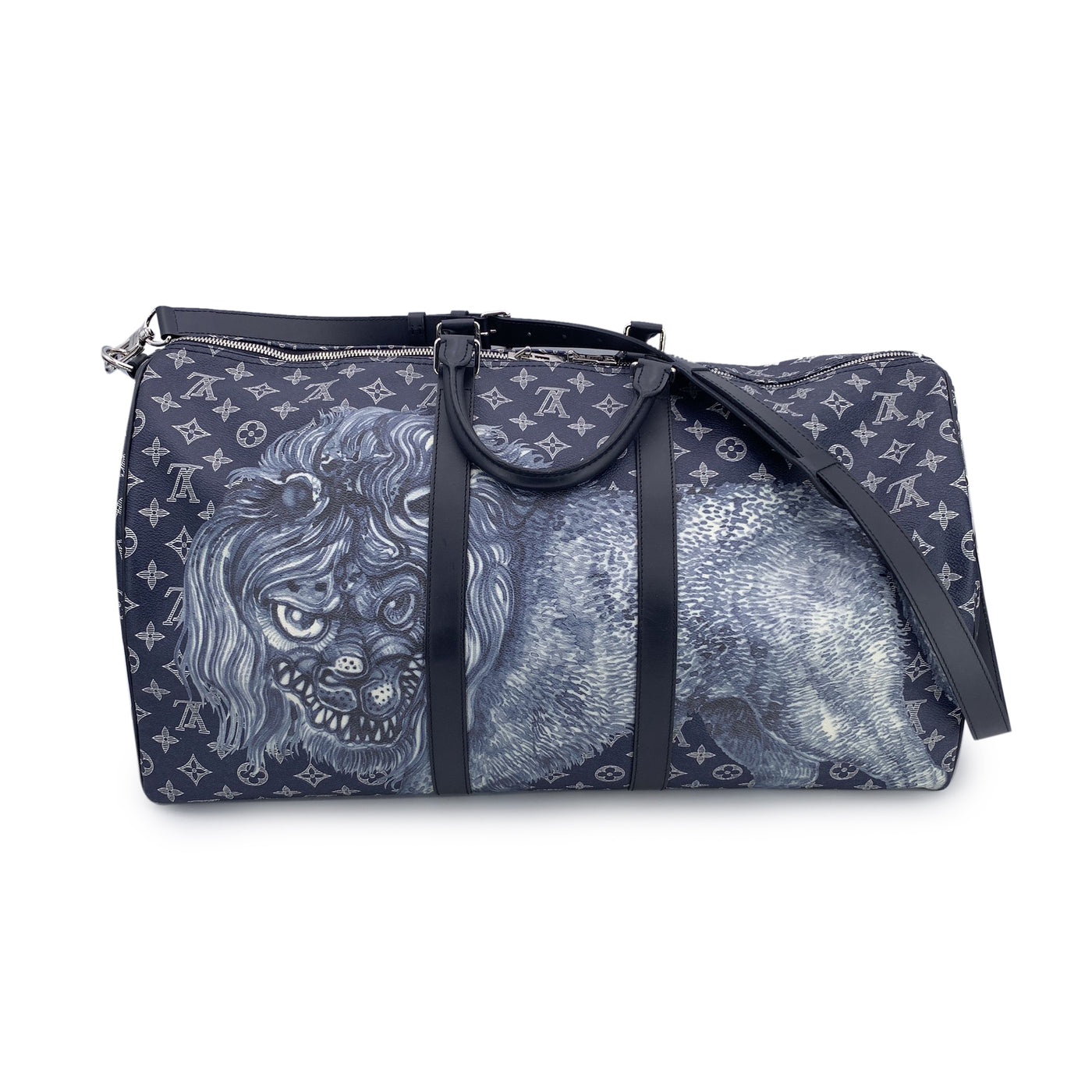 Louis Vuitton Savane Monogram Lion Chapman Keepall Bandouliere 55 Bag