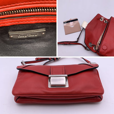 Miu Miu Red Nappa Leather Mini Flap Shoulder Bag RR1926