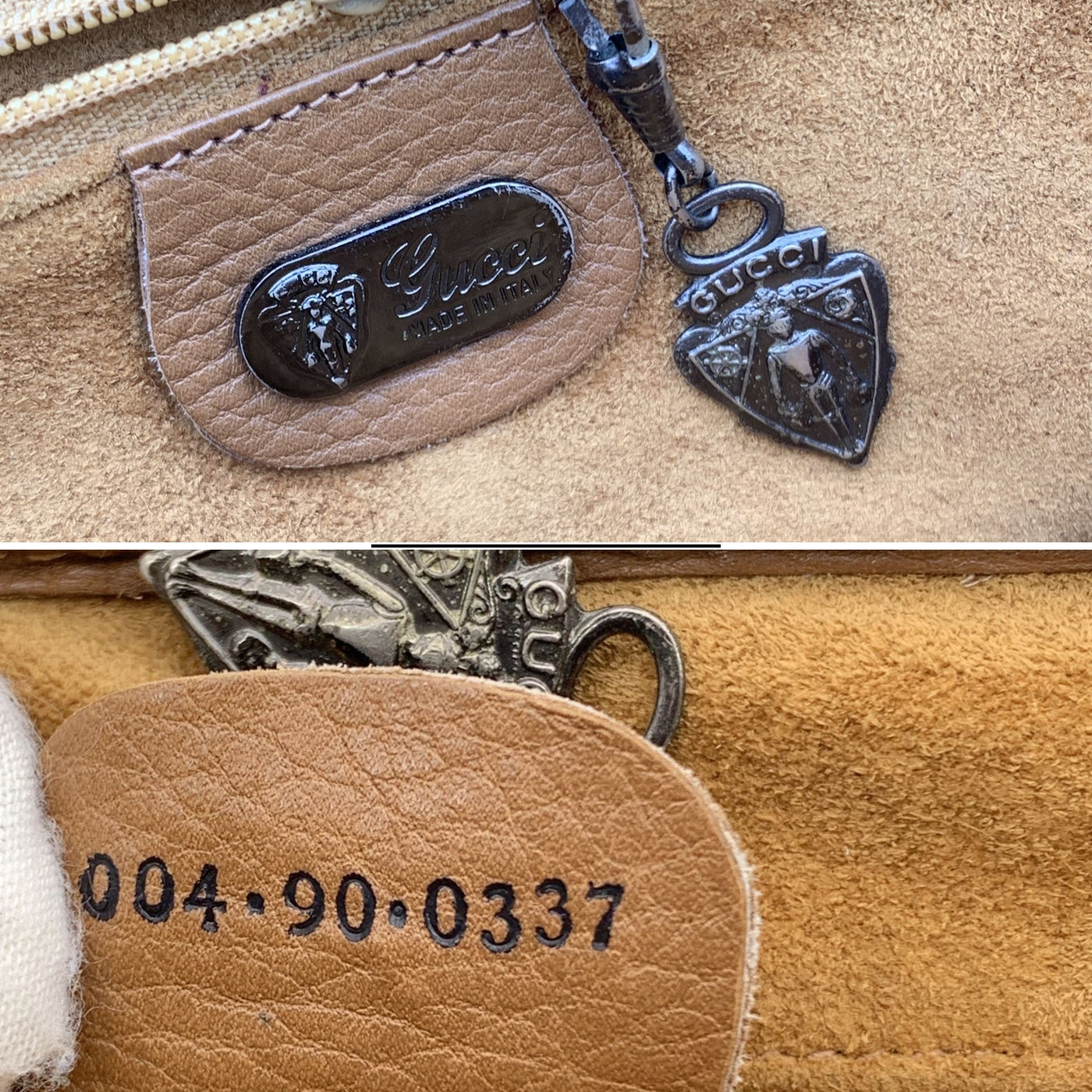 Gucci Vintage Light Brown Leather Convertible Bag Shoulder Bag