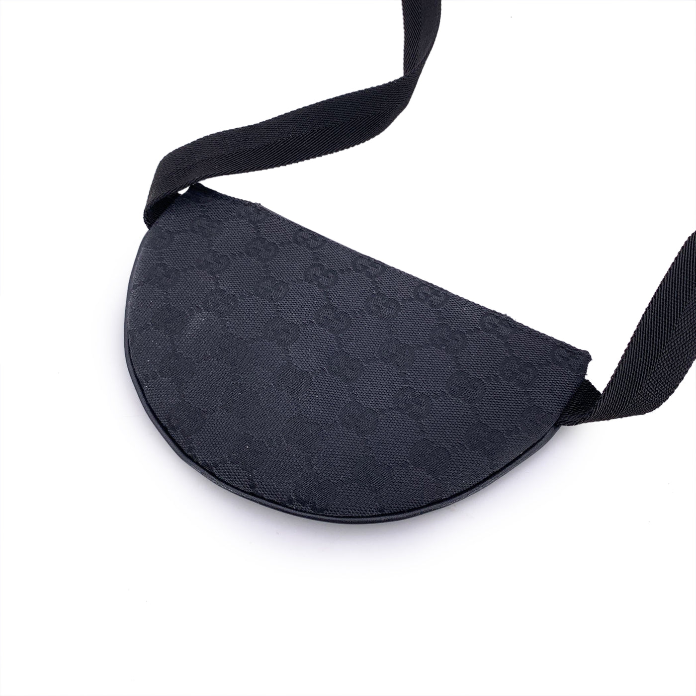 Gucci Black Monogram Canvas Half Moon Belt Waist Bag