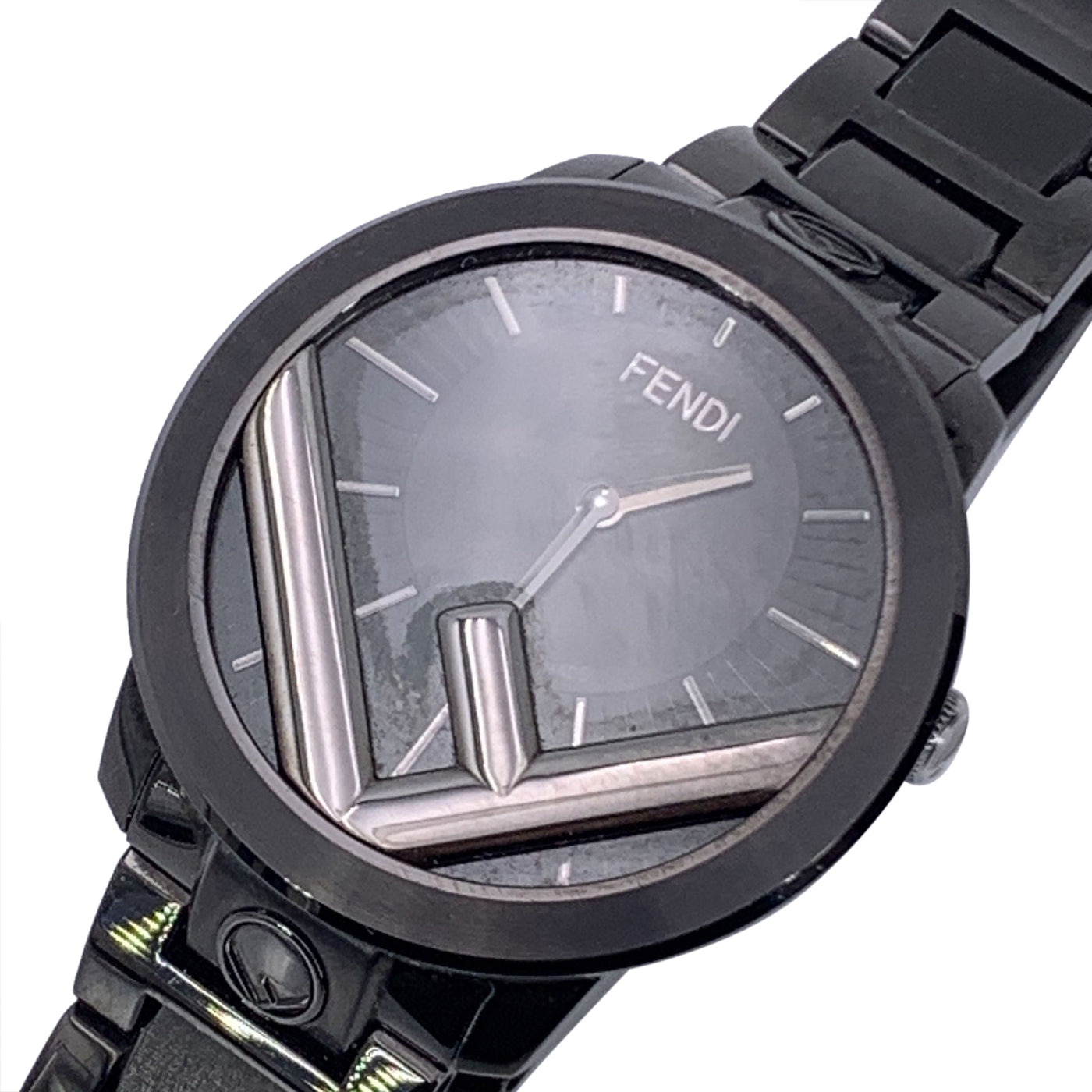 Fendi Black Stainless Steel Run Away 71000L Quartz Watch