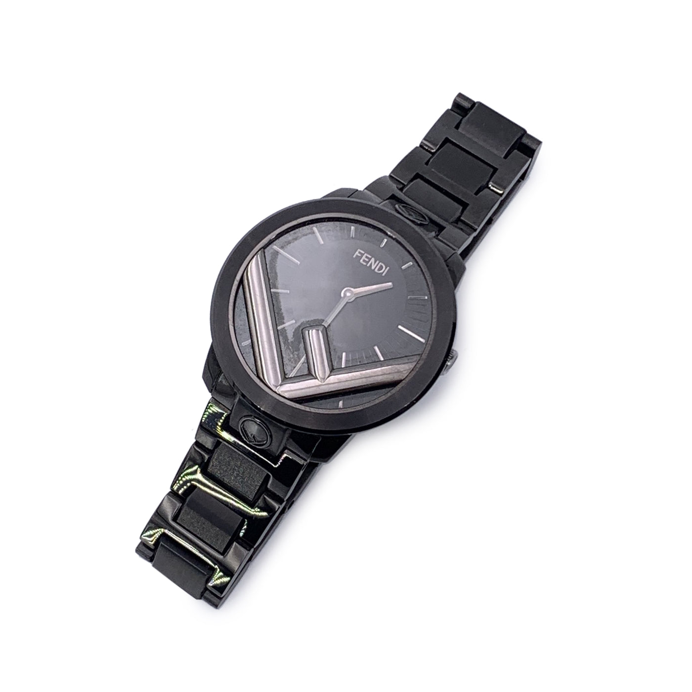 Fendi Black Stainless Steel Run Away 71000L Quartz Watch