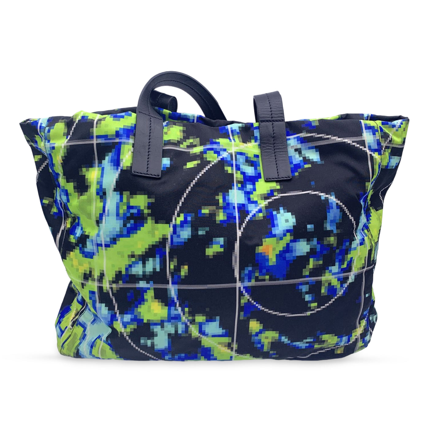 Prada Multicolor Tessuto Nylon Radar Print Tote Shoulder Bag