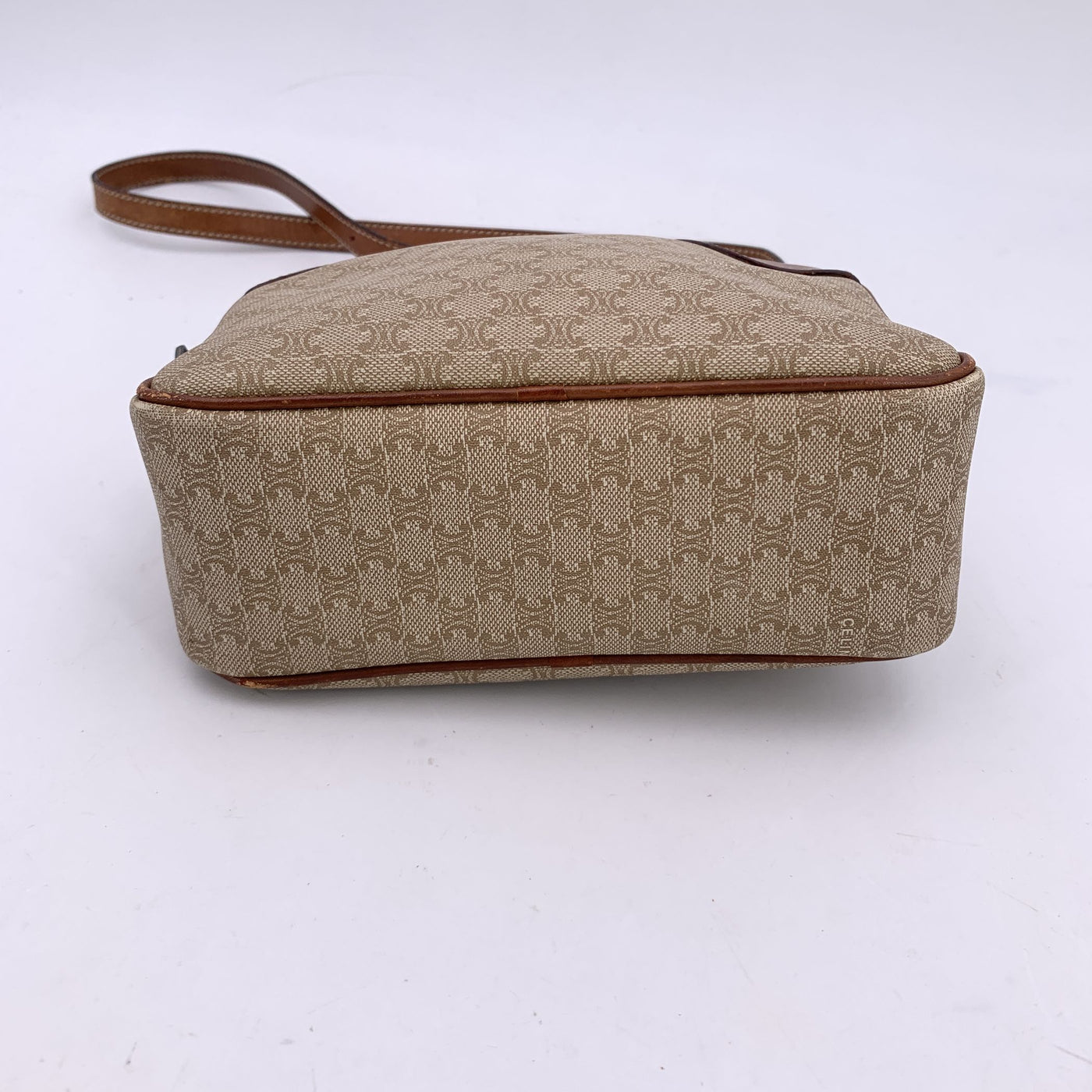 Celine Vintage Beige Macadam Canvas Small Crossbody Bag
