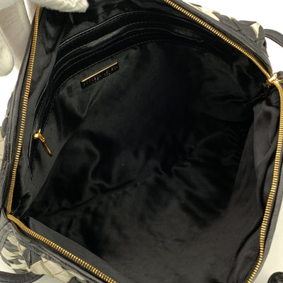 Bottega Veneta Black White Intrecciato Woven Nodini Crossbody Bag