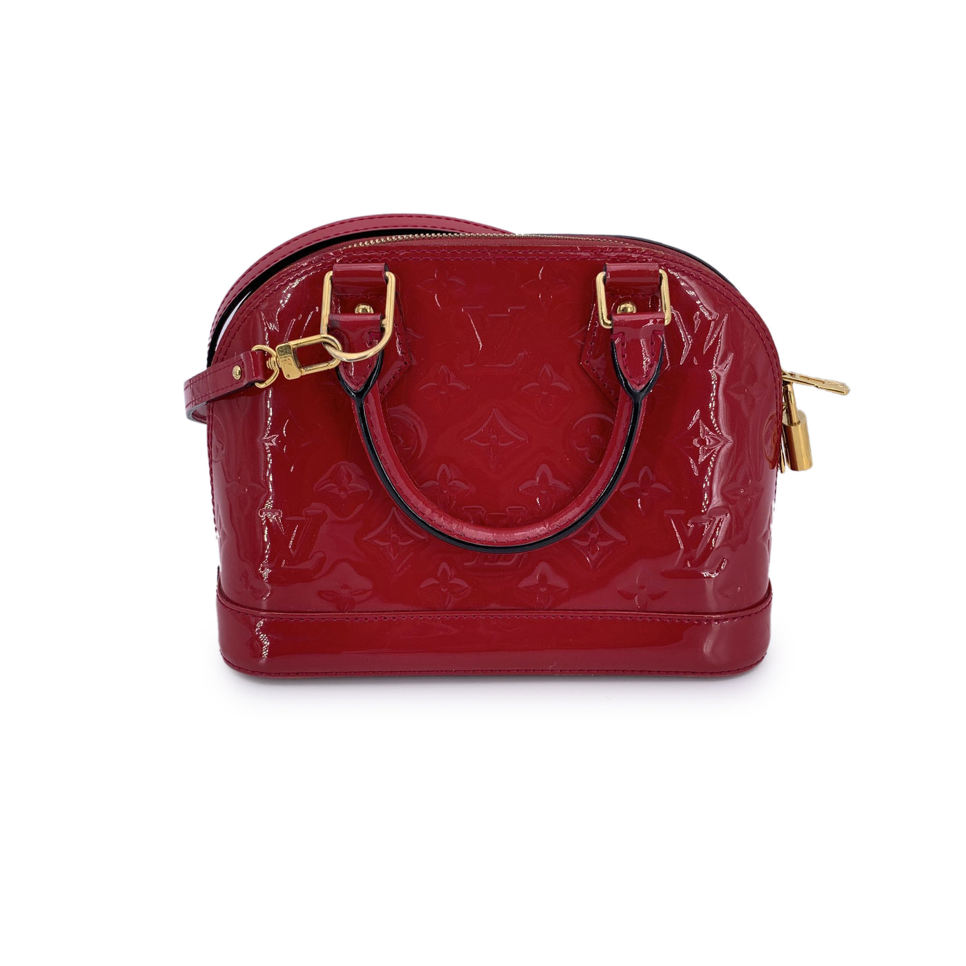 Louis Vuitton Red Monogram Vernis Alma BB Bag Handbag with Strap