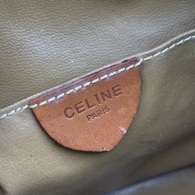 Celine Vintage Beige Macadam Canvas Small Crossbody Bag