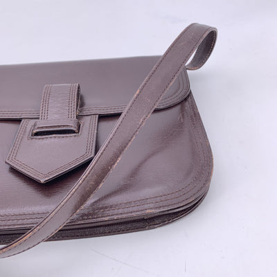Yves Saint Laurent Vintage Brown Leather Convertible Shoulder Bag