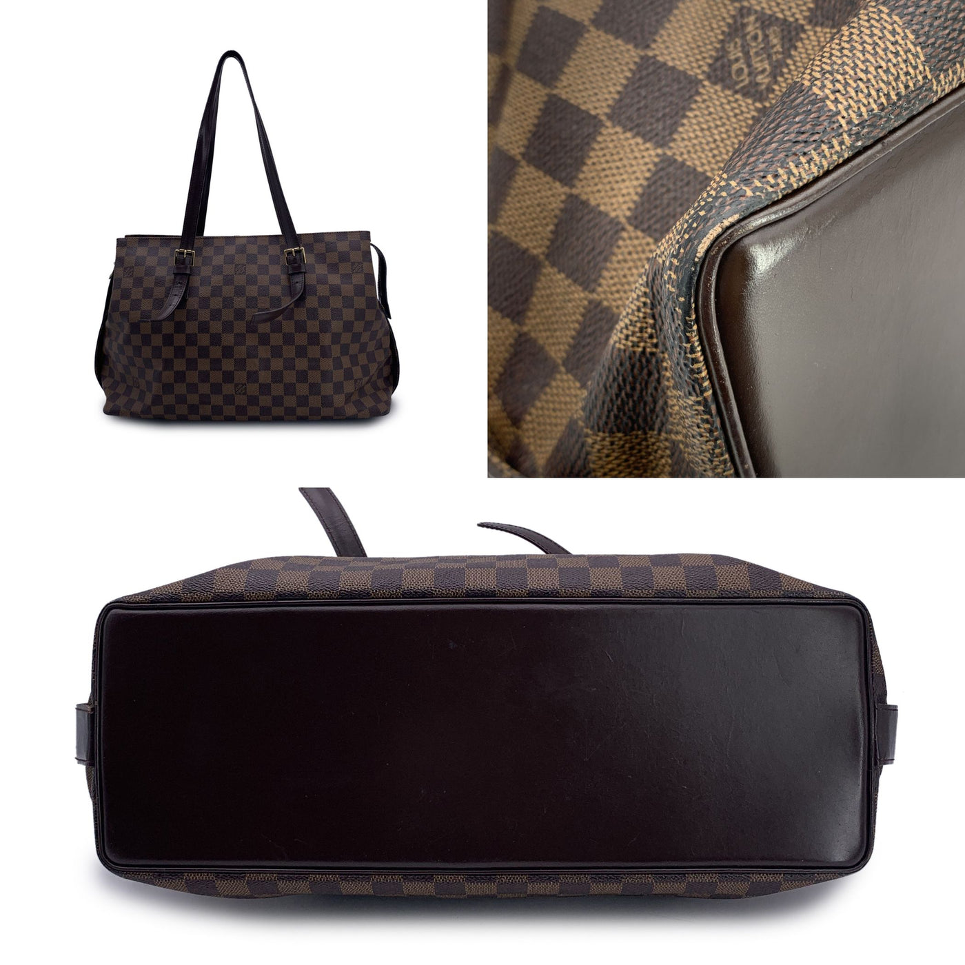 Louis Vuitton Damier Ebene Canvas Chelsea Shoulder Bag Tote