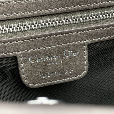 Christian Dior Metallic Grey Cannage Canvas Panarea Tote Bag