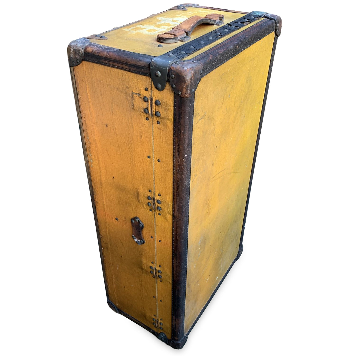 Louis Vuitton Antique Orange Yellow Vuittonite Cabin Steamer Trunk