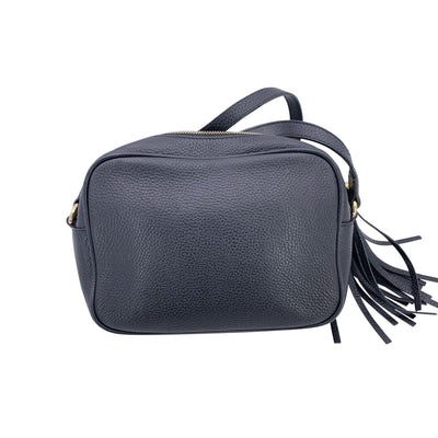 Gucci Black Leather Soho GG Logo Small Crossbody Bag