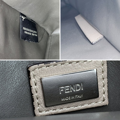 Fendi Grey Leather Petite 2 Jours Tote Handbag with Shoulder Strap