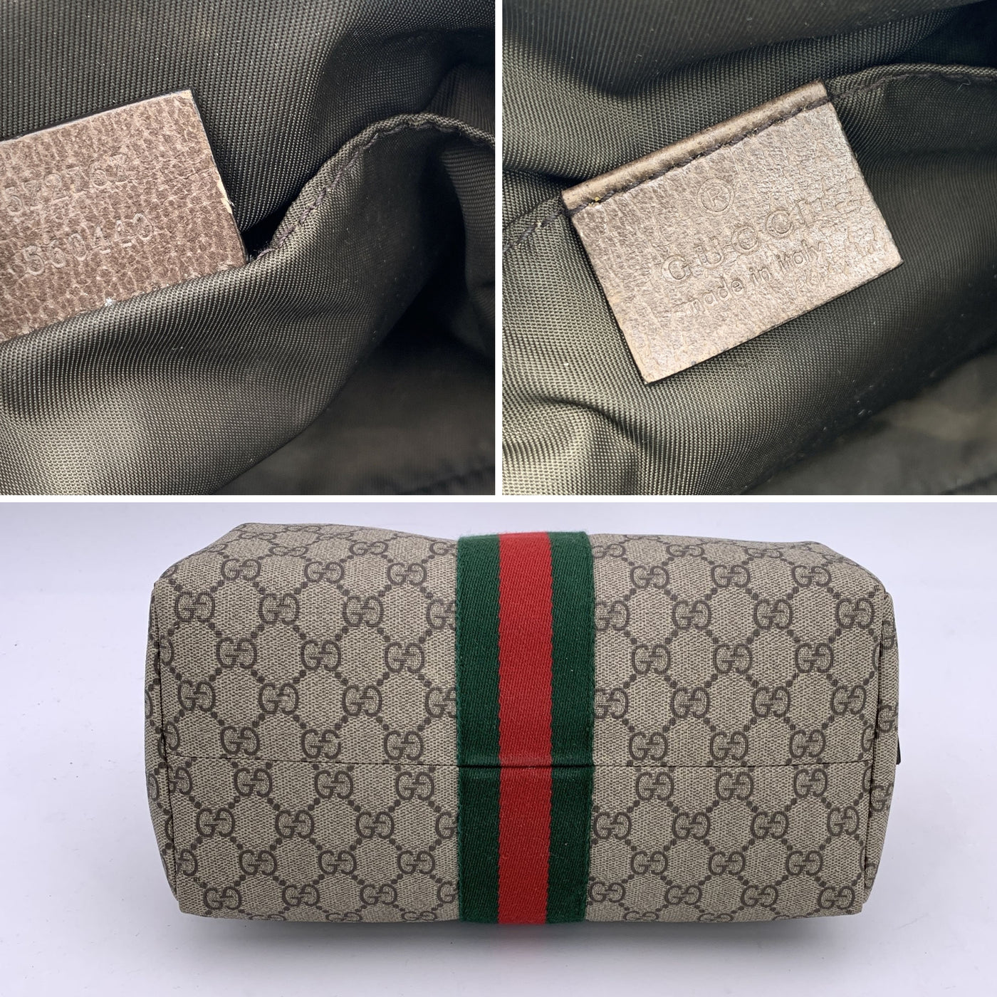 Gucci Vintage Monogram Canvas Ophidia Clutch Wash Cosmetic Bag