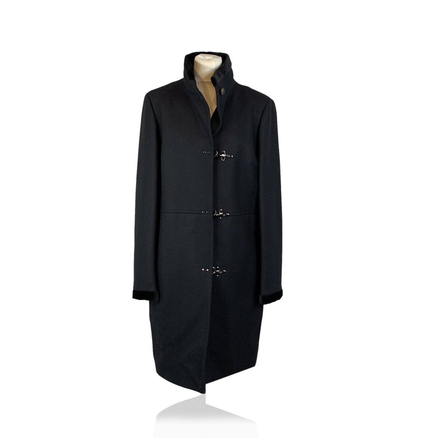 Fay Black Pure Virgin Wool Virginia Coat Size XXXL