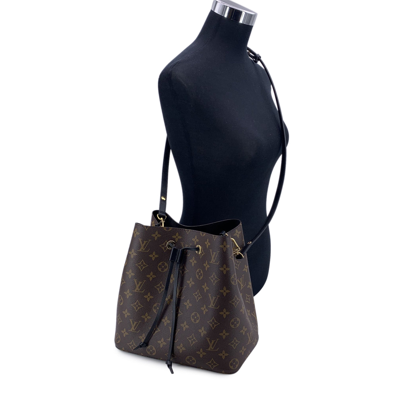 Louis Vuitton Monogram NeoNoe Bucket Shoulder Bag Black M44020