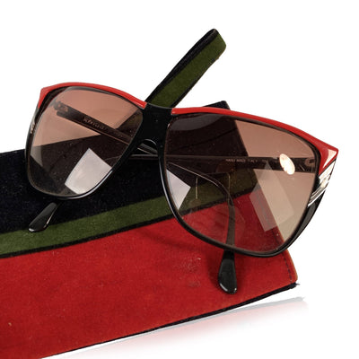 Roberta di Camerino Vintage Black Red Square Sunglasses R56 - OPHERTY & CIOCCI