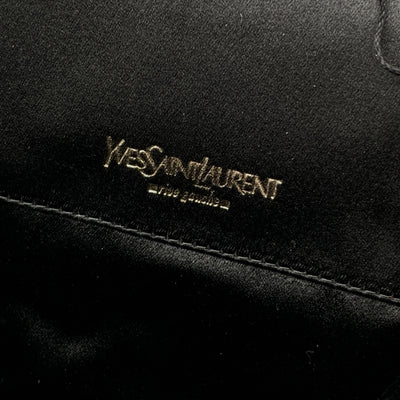 Yves Saint Laurent Black Fabric Velvet Evening Bag Handbag