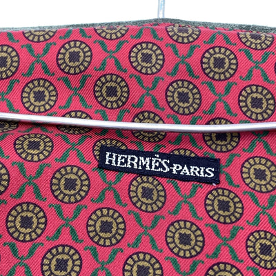 Hermes Vintage Green Suede Silk Lining Necktie Holder Rack Case